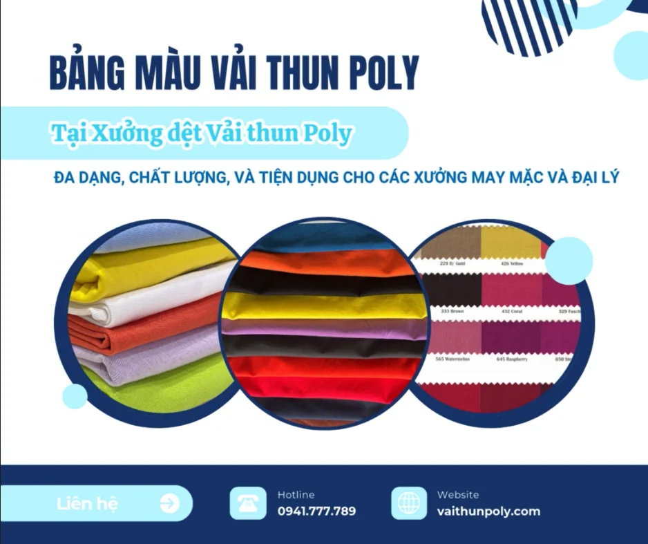 BẢNG MÀU VẢI THUN POLY - Đa dạng, Chất lượng, và Tiện dụng cho các Xưởng May Mặc và Đại Lý
